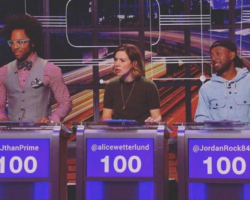 Picture of Alice Wetterlund, Johnathan Fernandez and Jordan Rock during midnight show.